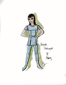 A blue outfit for Penny? Never happened.