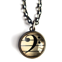 Bass Clef Necklace + AC art ♥