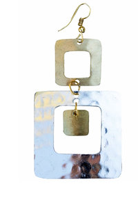 Double Down Square earrings & AC Art ♥
