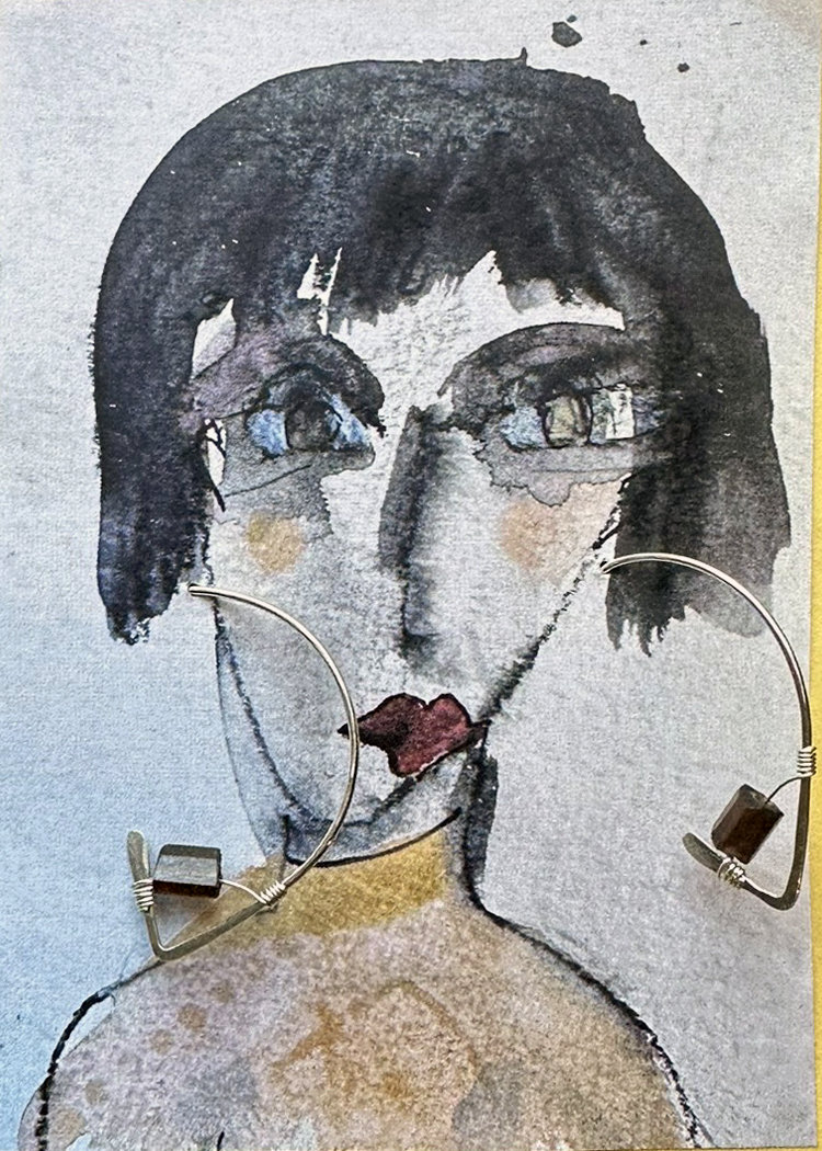 Tourmaline Threader Earrings ♥ AC Art