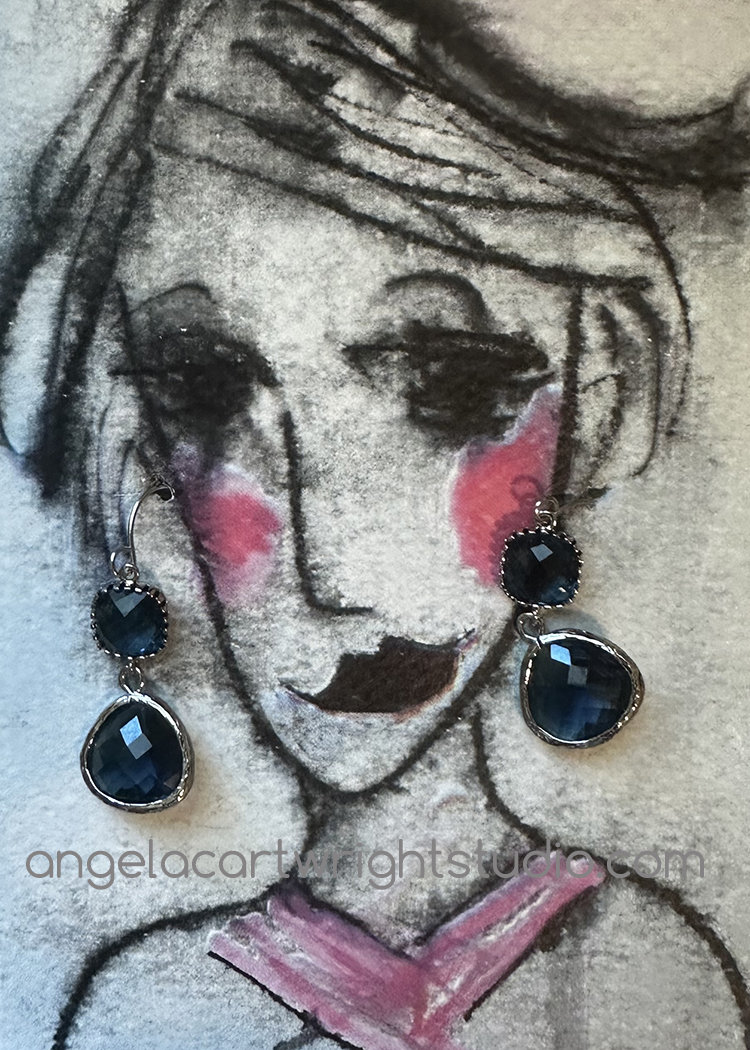 Sapphire Double Dot earrings ♥ AC Art 
