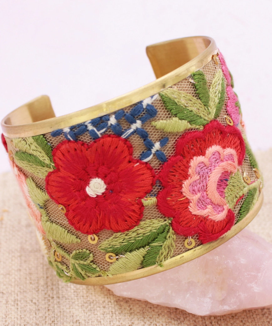 Red Flower Cuff  ♥