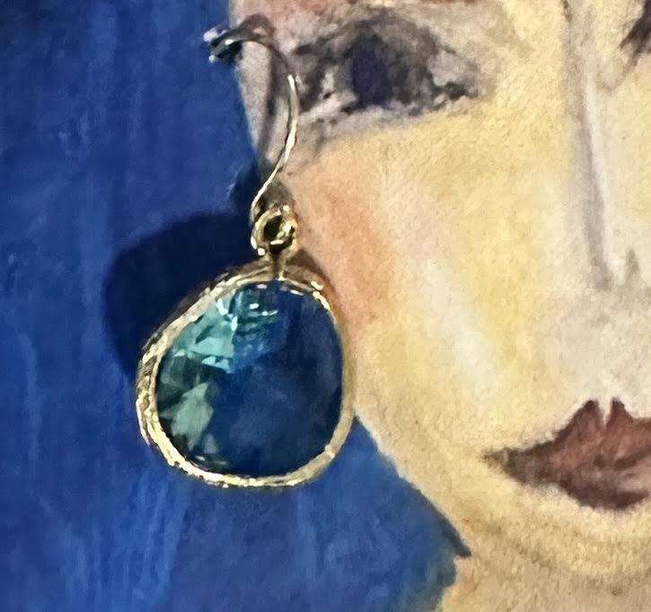 Sapphire Single Dot earrings ♥ AC Art