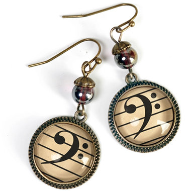Bass Clef Earrings + AC art ♥