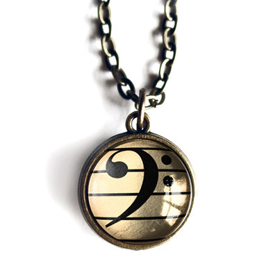 Bass Clef Necklace + AC art ♥