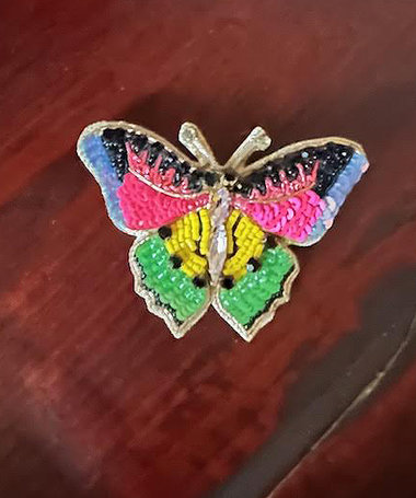 Butterfly Beaded Brooch