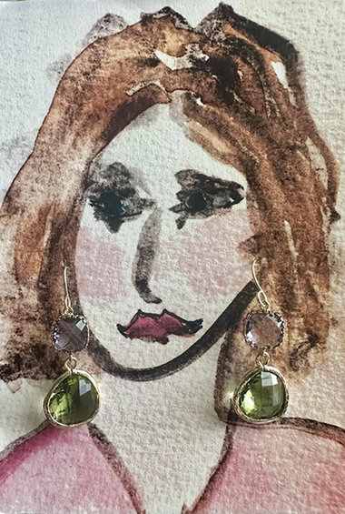 Peridot & Tanzanite Double Dot Earring  ♥ AC Art